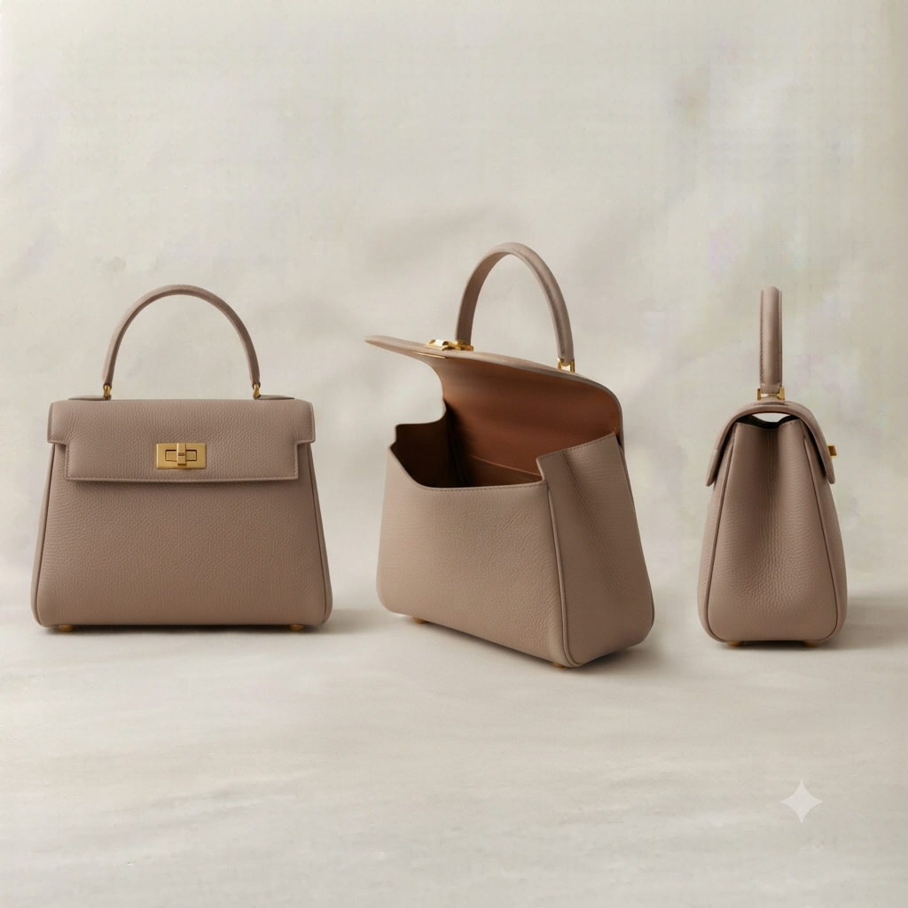 Beige Minimalist Handbag