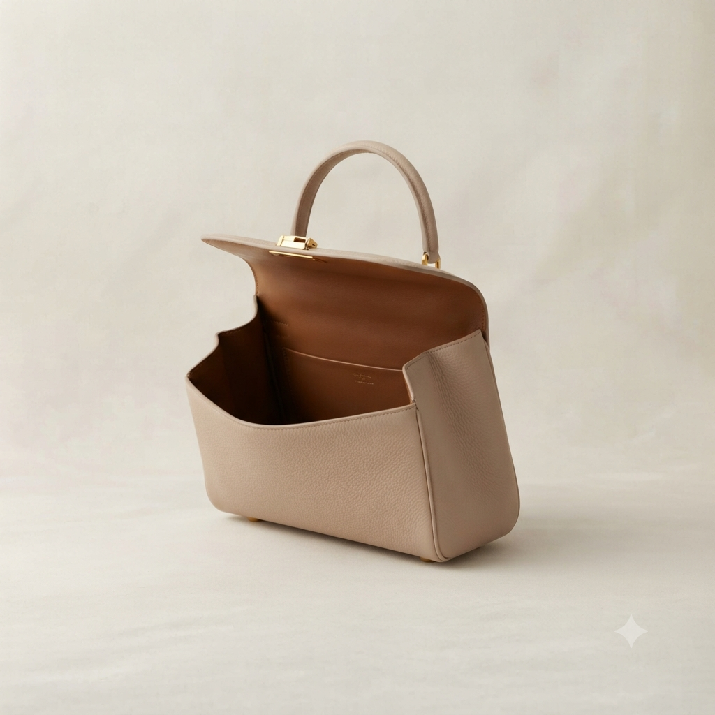 Beige Minimalist Handbag